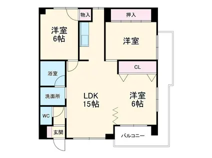 トゥインクルツイン桃山(3LDK/3階)の間取り写真