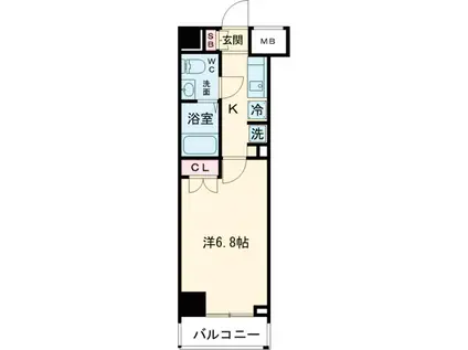 オーキッドレジデンス大泉学園(1K/1階)の間取り写真