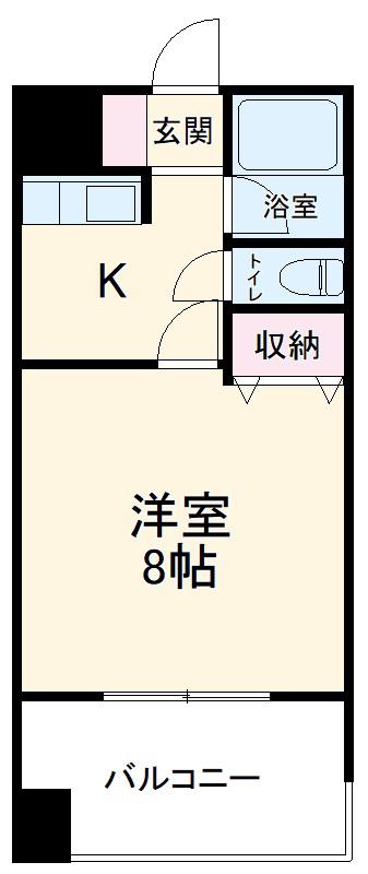 K・SQUARE(1K/5階)の間取り写真