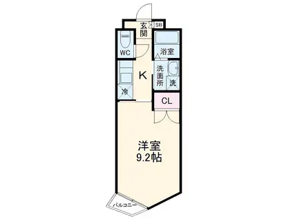 レジデンスアポロ(1K/4階)の間取り写真