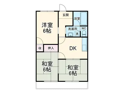 キャッスルオサダ(3K/1階)の間取り写真