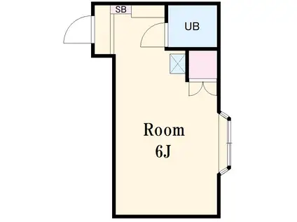 クロノス平塚西(ワンルーム/1階)の間取り写真