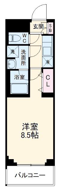 ARCOBALENO MUSASHIKOSUGIⅡ(1K/2階)の間取り写真