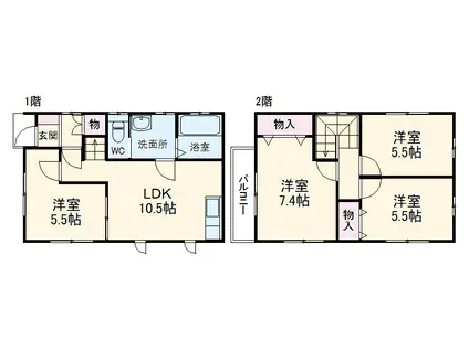 東武鉄道野田線 岩槻駅 徒歩18分 2階建 築4年(4LDK)の間取り写真