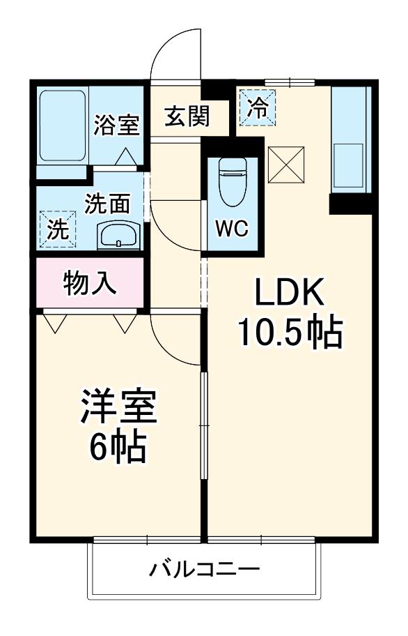 サンハイムYAKATA(1LDK/2階)の間取り写真