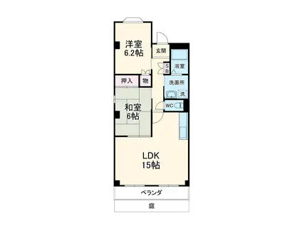 アイレック滝ノ水(2LDK/1階)の間取り写真
