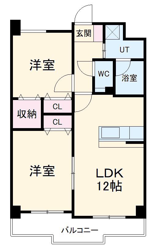 ヴィラ・ヴェール(2LDK/3階)の間取り写真