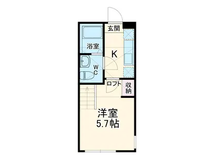 アカリエおださが(1K/1階)の間取り写真