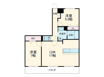 BENVENUTOCHUO3(2LDK/1階)の間取り写真