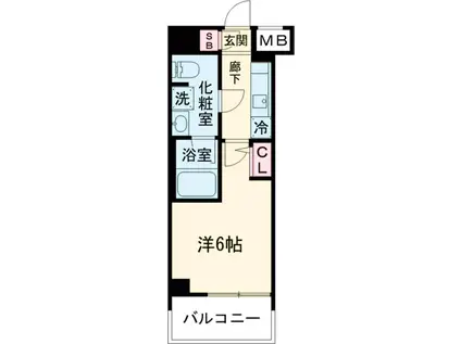 メインステージ立川Ⅵ(1K/7階)の間取り写真