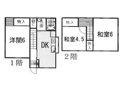 東海道本線 藤枝駅 徒歩59分 2階建 築52年(3DK)の間取り写真