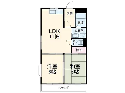 クリアサイト横吹Ⅱ(2LDK/1階)の間取り写真