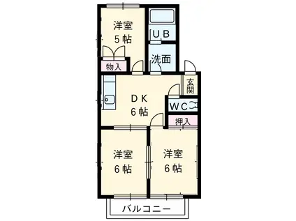 ロイヤル PART Ⅰ(3DK/2階)の間取り写真