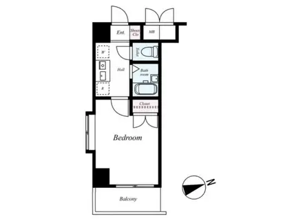 メインステージ平和島(1K/2階)の間取り写真