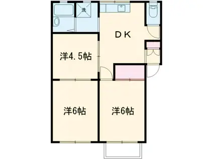 コーポ秋田C(3DK/2階)の間取り写真