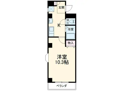グラン・シャリオ(1K/1階)の間取り写真