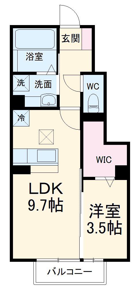 コンフィアンサ(1LDK/1階)の間取り写真