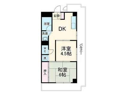 ヴェルデ・ミキ(2DK/5階)の間取り写真