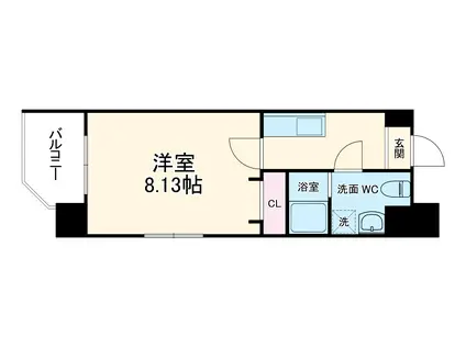 ドゥエリング梅田(1K/7階)の間取り写真