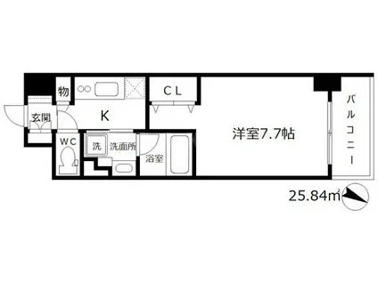 アーバネックス堂島(1K/9階)の間取り写真