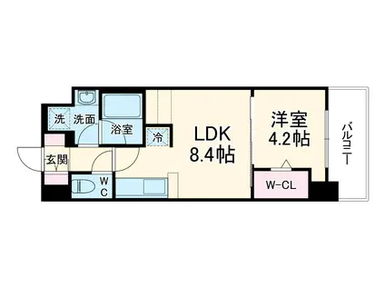 アーバネックス堂島(1LDK/9階)の間取り写真