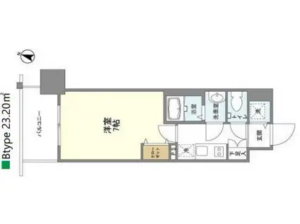 ファーストフィオーレ新梅田(1K/8階)の間取り写真