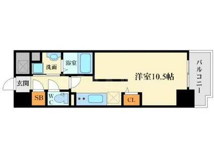 アヤコート(ワンルーム/2階)の間取り写真