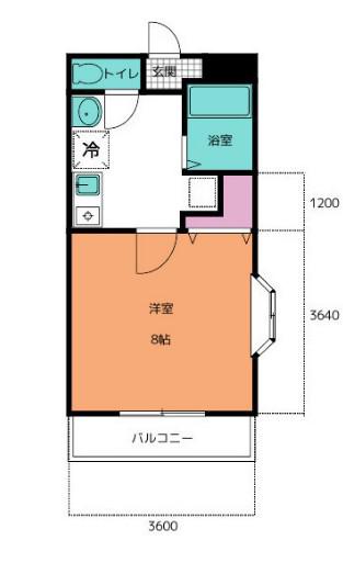 アイランド B(1DK/2階)の間取り写真