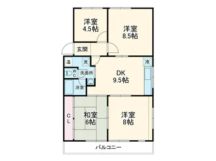 第2三浦ハイツ(4DK/2階)の間取り写真