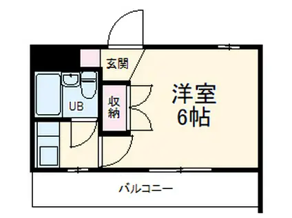リバーサイド植田(1K/1階)の間取り写真
