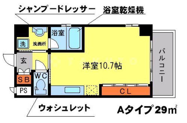 PETIT VERT千里(1K/5階)の間取り写真