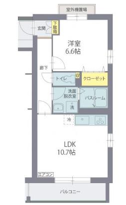 グリーンヒルズ イーストⅠ(1LDK/2階)の間取り写真