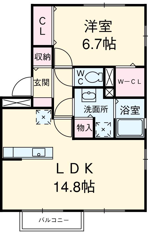 フォレストベール(1LDK/3階)の間取り写真