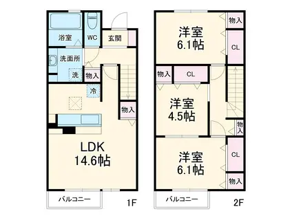 ヴィラ・グレイス(3LDK)の間取り写真