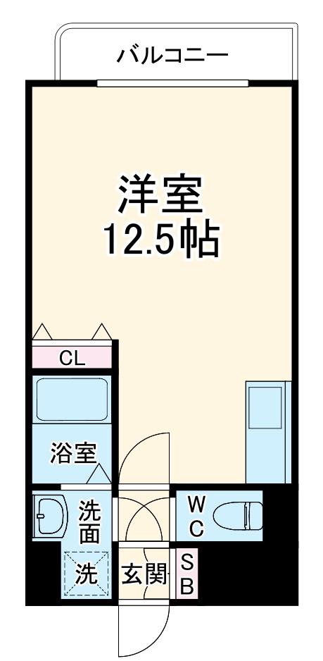 エスタブレ南森町(ワンルーム/6階)の間取り写真