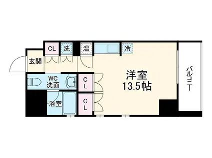 CHRYSANTHEME ウエスト(ワンルーム/3階)の間取り写真