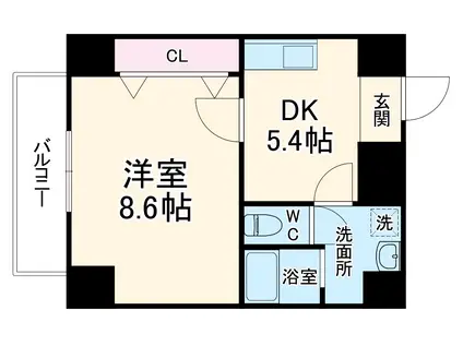 ES-GRANDE大阪同心 旧 ETC同心(1DK/2階)の間取り写真