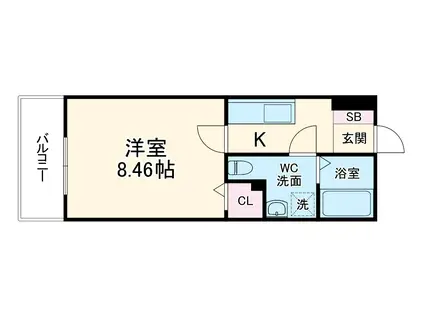 R SQUARE東天満アールスクエア東天満(1K/6階)の間取り写真