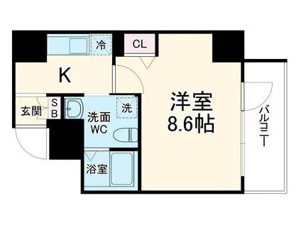 GRACE ノース NISHITEMMA(1K/5階)の間取り写真