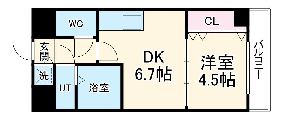 ONE ROOF FLAT TENJINBASHI(1DK/3階)の間取り写真