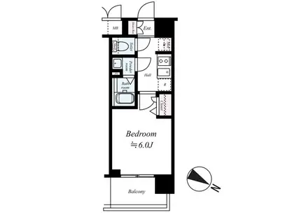 プレサンス大阪天満リバーシア(1K/2階)の間取り写真