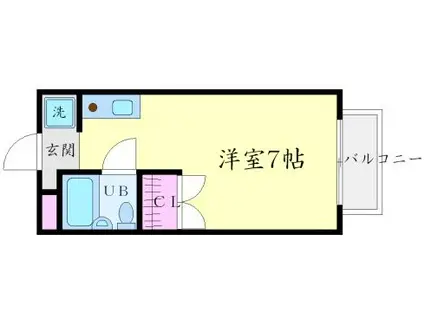 グランシャリオ(ワンルーム/2階)の間取り写真