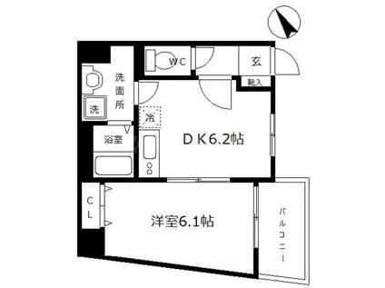 ES-GRANDE MINAMIMORIMACHIエスグランデ南森町 旧称マインズ(1DK/1階)の間取り写真