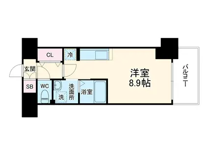 LOWLANDS西天満(1K/4階)の間取り写真