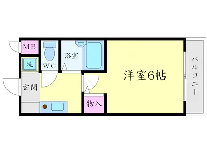 ハイツヨシダB棟(1K/3階)の間取り写真