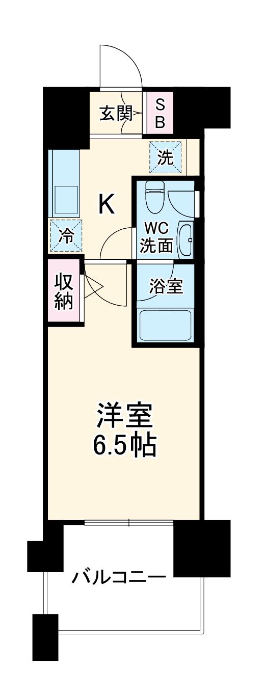 クレストフォルム大阪天満橋(1K/5階)の間取り写真