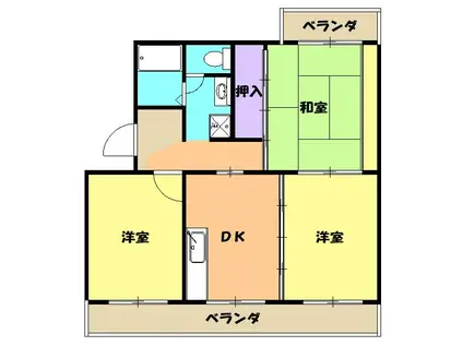 スカイコート高尾台(3DK/2階)の間取り写真