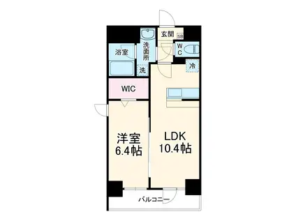 エクセルシア天神橋(1LDK/3階)の間取り写真