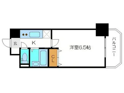 HOPECITY天神橋(1K/14階)の間取り写真