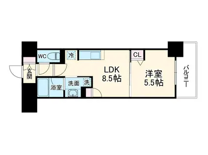 PONTE CIELO(1LDK/7階)の間取り写真